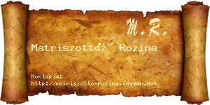 Matriszottó Rozina névjegykártya